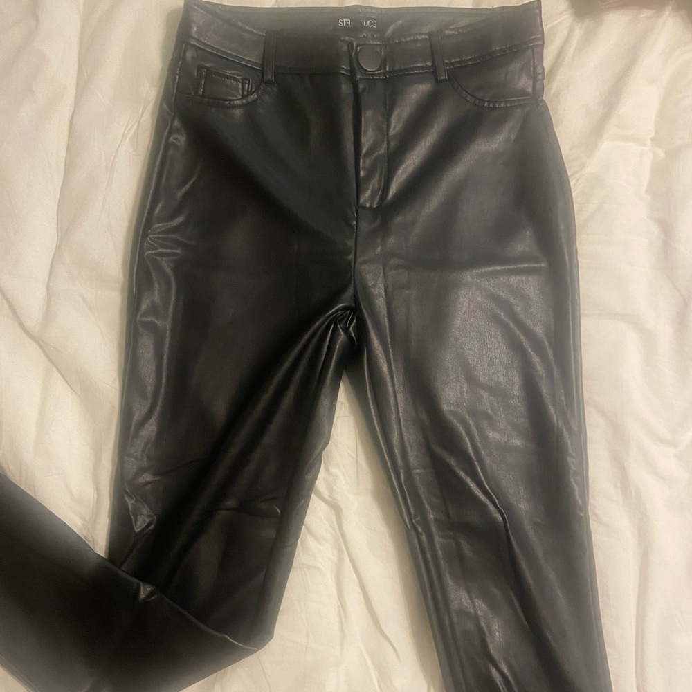Black Faux Leather Pants